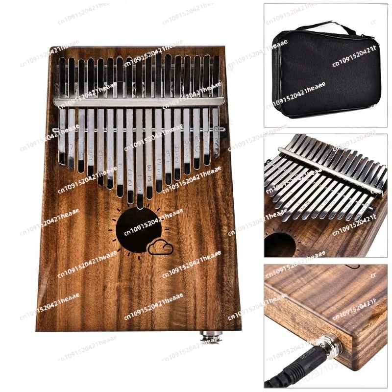 Suitable for 17-tone electric box thumb piano  leaflet acacia kalimba finger  free bag + audio cable