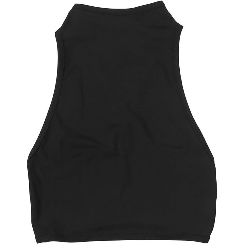 Weird Puss Cross Rückenfreies Tanktop für Damen, Hottie Sexy Bell Patchwork Rollkragen, Ärmellos, Trendiges Midnight Street Club Crop-Top – Detail 3