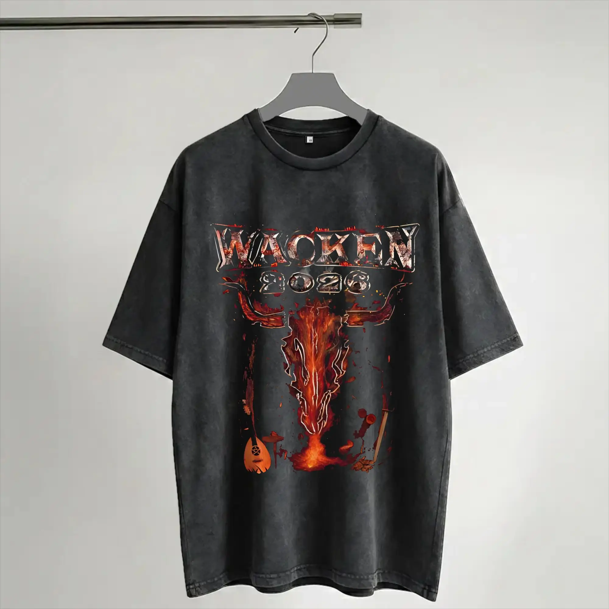2026 German Open Air rock Festival  Accessories Washed T Shirts Men Women Streetwear Hip Hop T-Shirts Graphic Printed  Tees