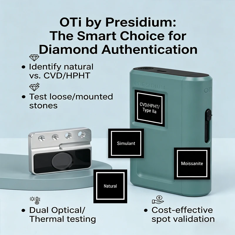 OTi by Presidium All-In-One Diamond Screener Identifies Natural Diamond, Moissanite, Lab Grown Diamond & Diamond Simulant