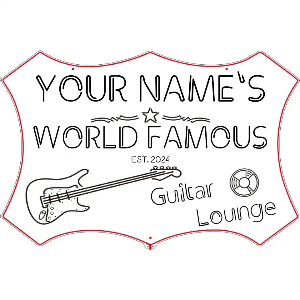 Personalized Your Name Guitar Music Room RGB Dynamic Glam LED Sign st06-fnd-pf1-tm