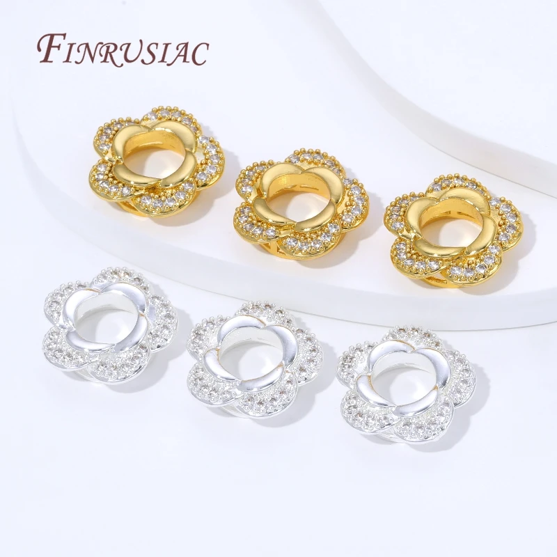 2/4/6Pcs 18K Gold Plated Brass Bead Frame,Flowers Bead Frame,Jewelry Making Supplies,DIY Necklaces&Bracelets Accessories image 2