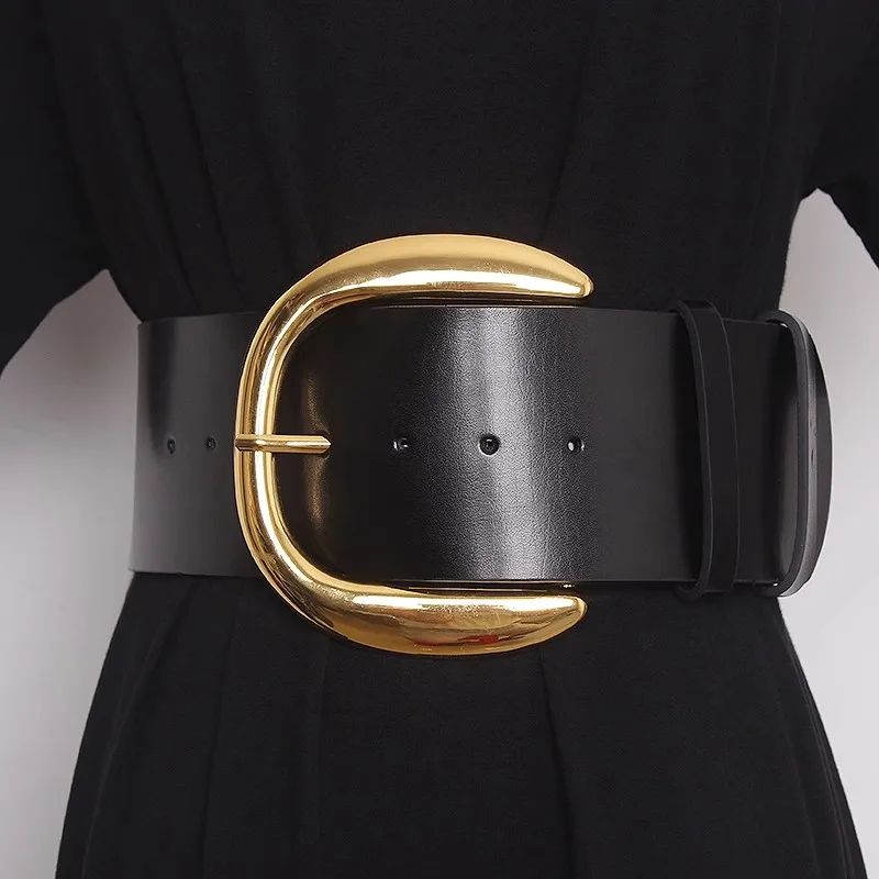 

Women's Fashion Genuine Leather Corset Female Cummerbund Coat Waistband Dress Decration Wide Belt J107