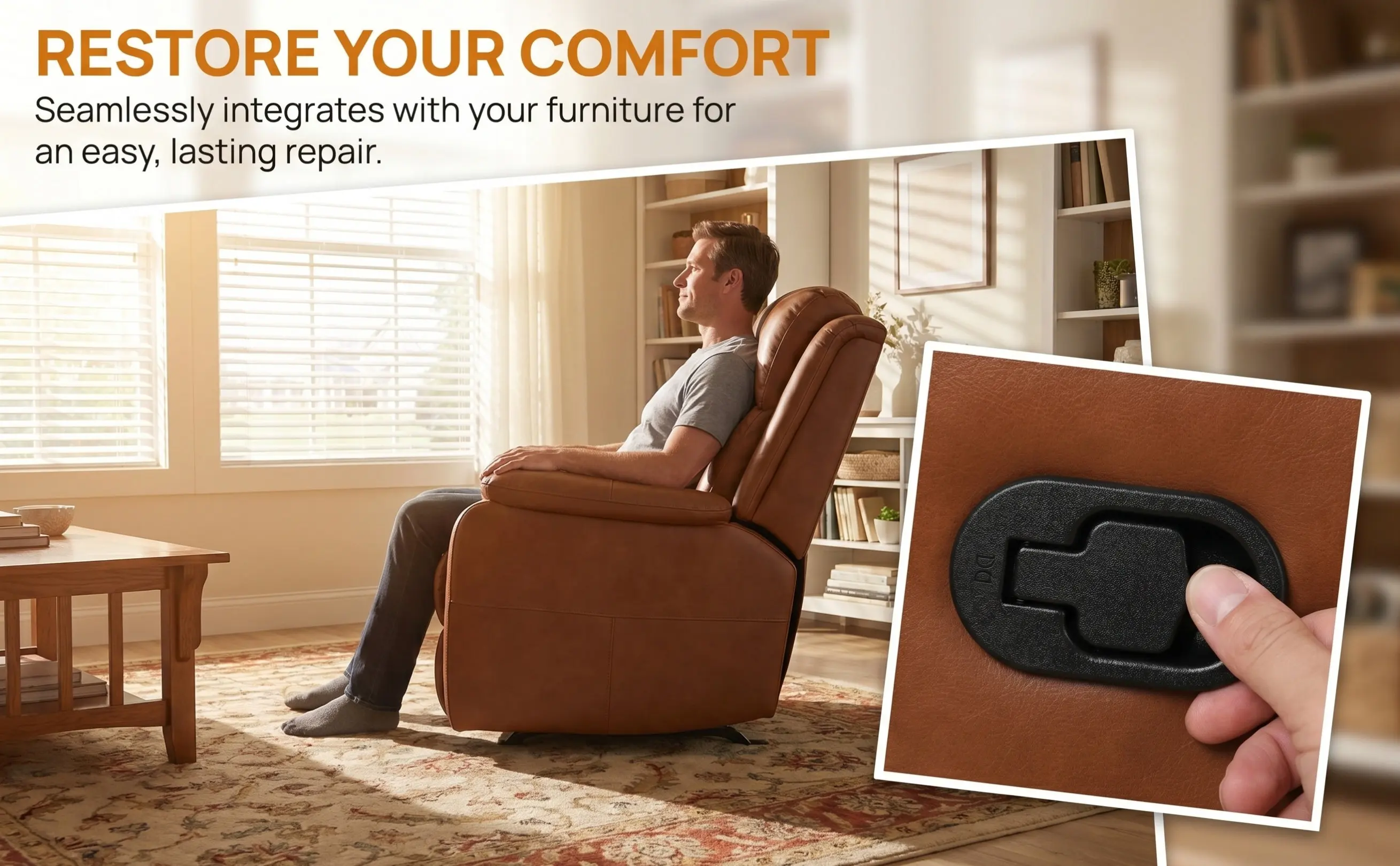 2Pcs Sofa Hand Buckle Strap Secure Comfortable Grip for Electric Recliner Sofa Office Chair Couch Replacement Handle Lever