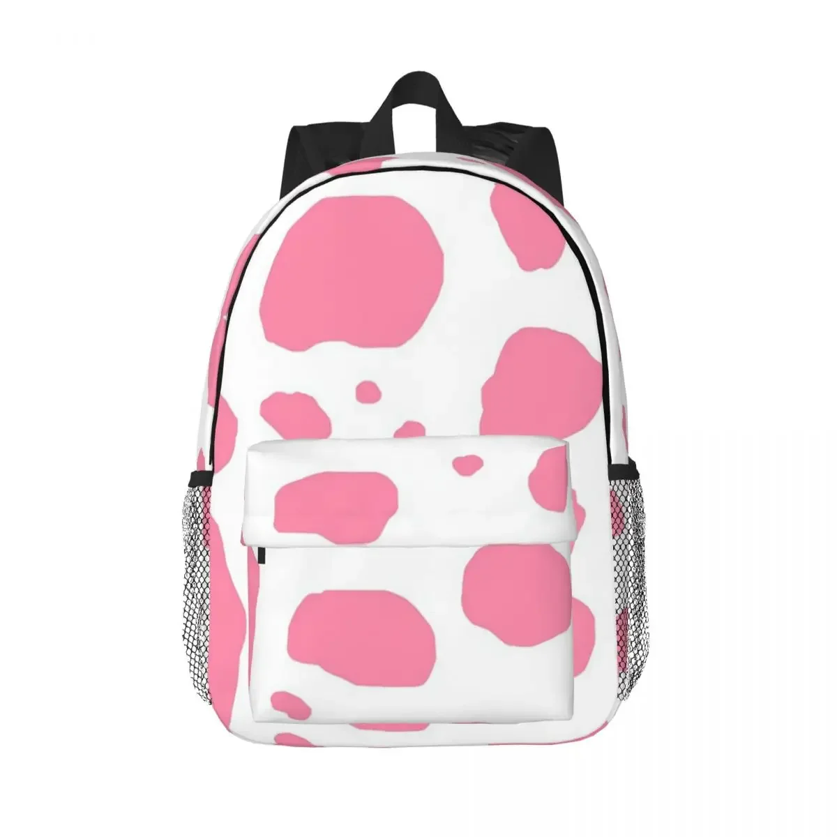 

Pink Cow Print Backpacks Boys Girls Bookbag Cartoon Students School Bags Laptop Rucksack Shoulder Bag Large Capacity