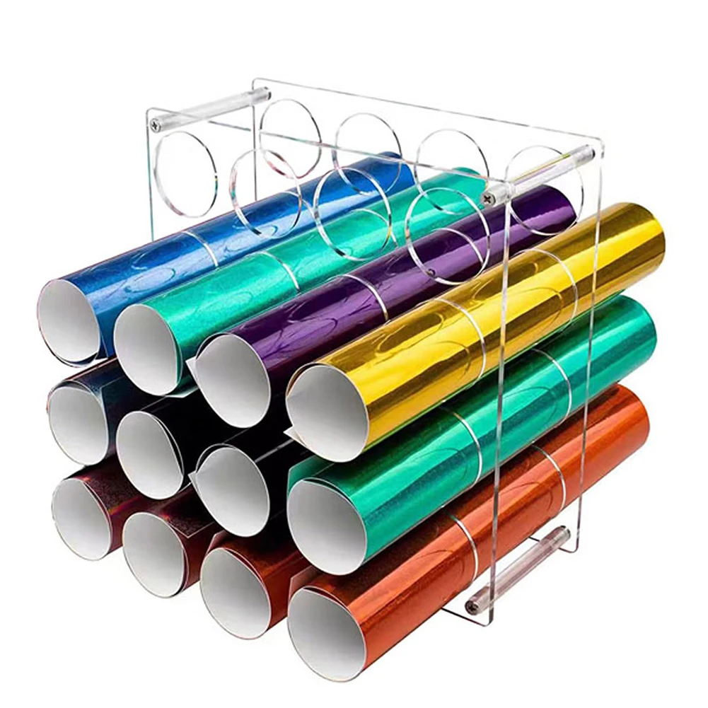 Removable 16/32 Hole Vinyl Roll Holder Acrylic Wrapping Paper Storage Rack Vinyl Roll Storage Rack Storage Organizer Can Be Used