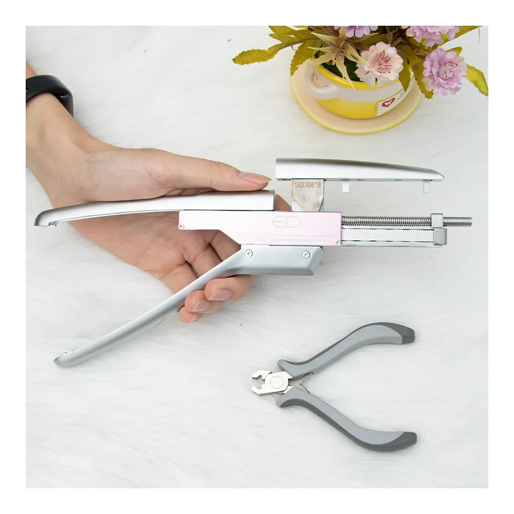 Extensor de cabelo 6D 2a / 1a geração extensor de cabelo loiro com fivela de cabelo