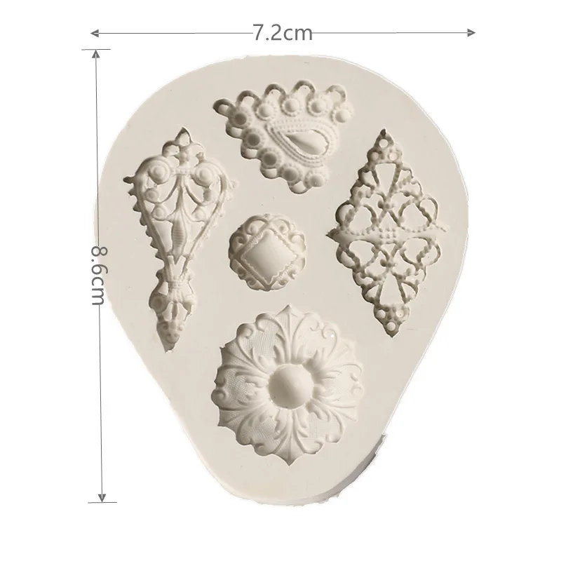 Gem Cake Border Silicone Resin Molds For Baking Gem Jewelry Relief Fondant Cake  Chocolate Candy Moulds