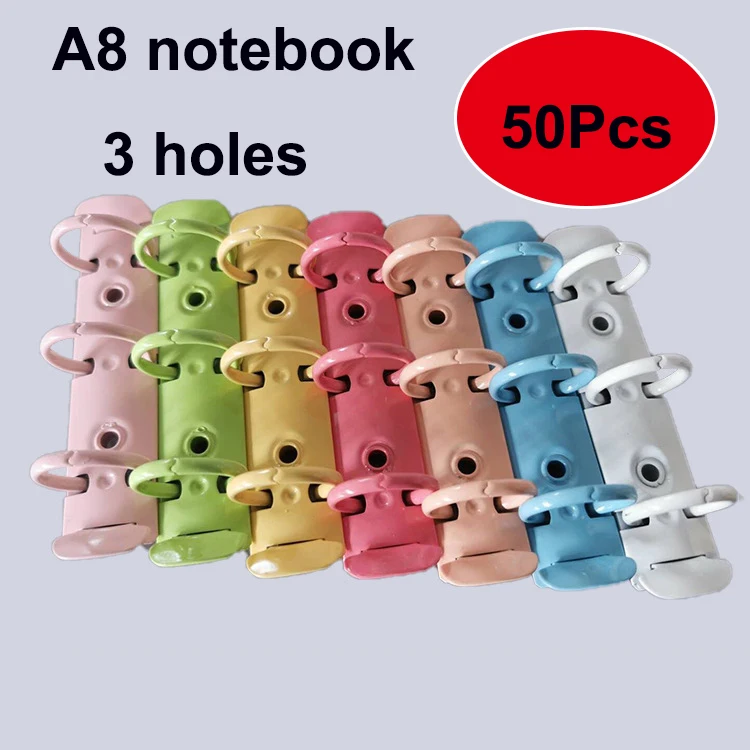 

50Pcs A8 Notebook 3 Holes Binder Clips Binding Clip Metal Rings Accessories Loose-leaf Budget Binder Album Diary Storage Binding