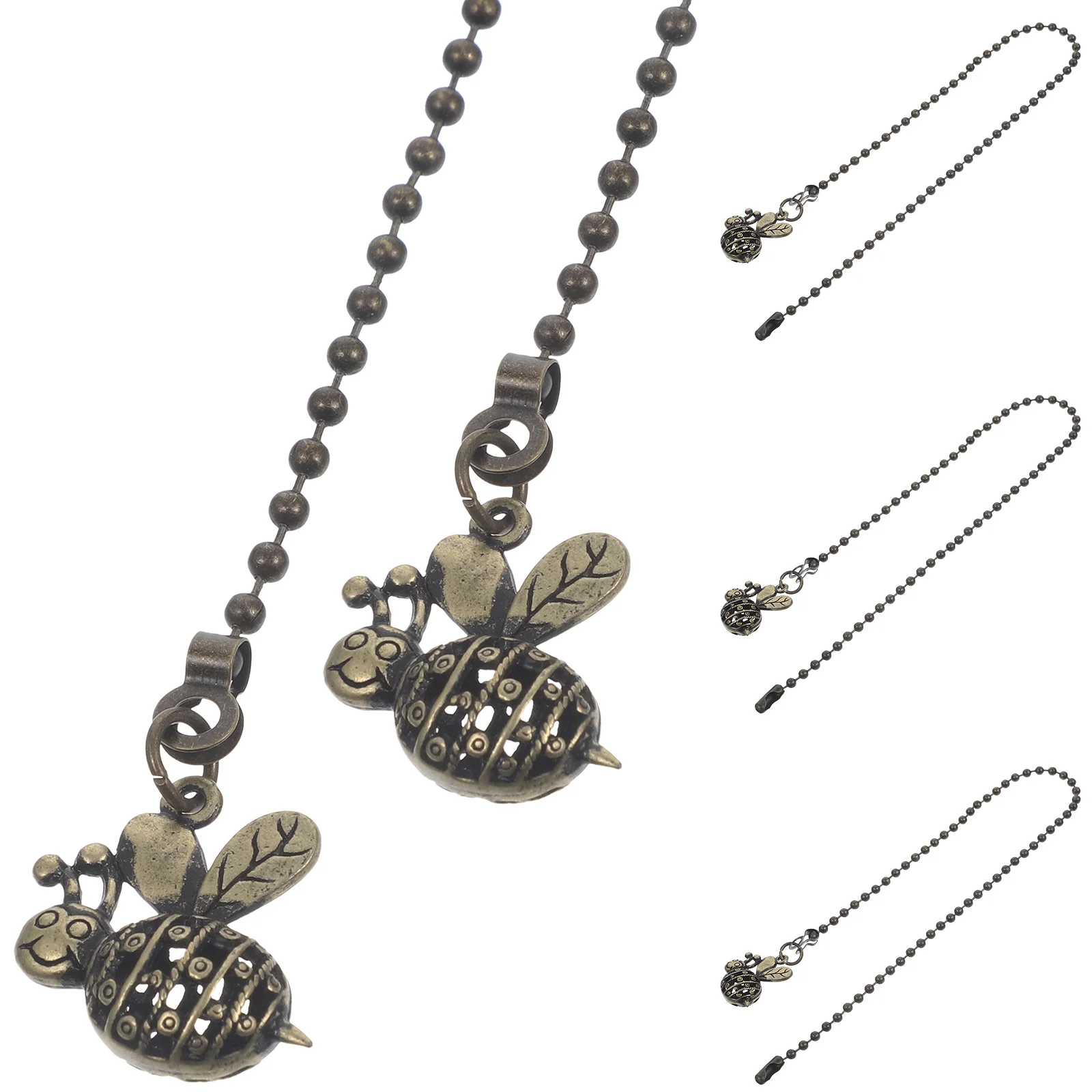 

5Pcs Ceiling Fan Pull Chain Vintage Bee Decorative Extenders Metal Durable Not Easy to Rust Improve Fan Performance
