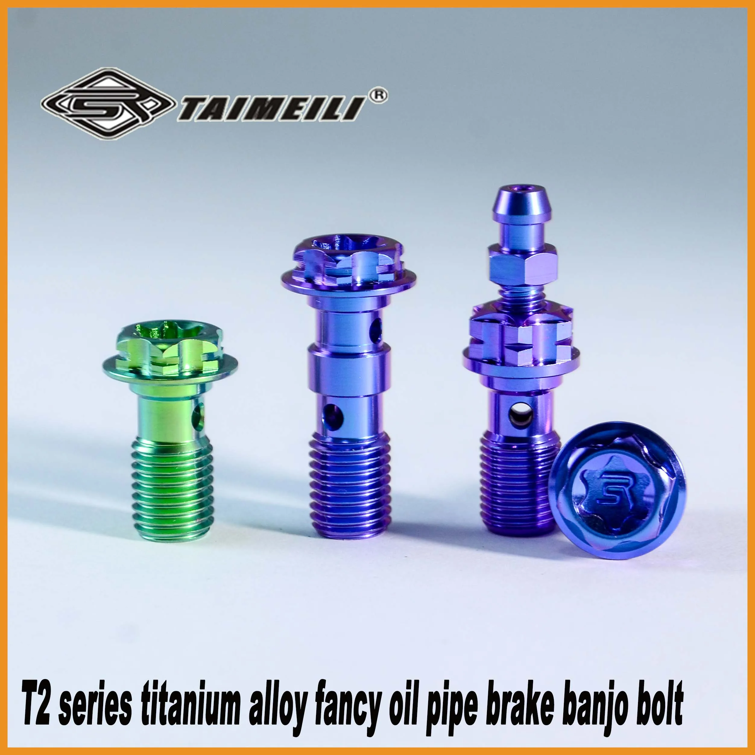 TAIMEILI 1 Stück/Motorrad-Bremssattelrohr-Titan-Schraube, dekorativer Bolzen M10 p10/1,25, grün/anodisiert blau, lila, Tuning-Teile – Detail 4