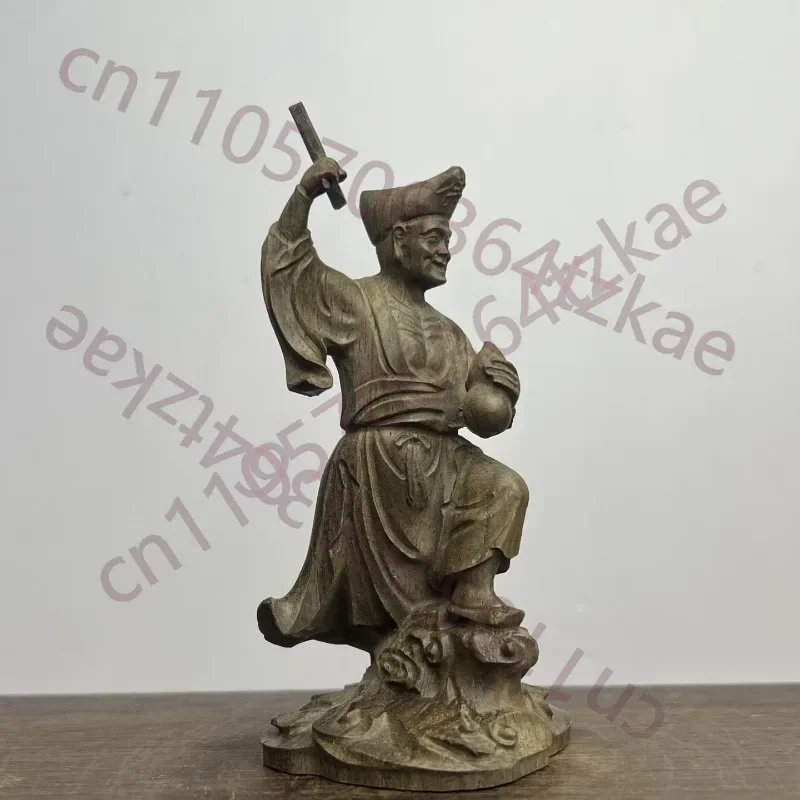 Hand-Carved Agarwood Jigong Buddha Statue - 4.1