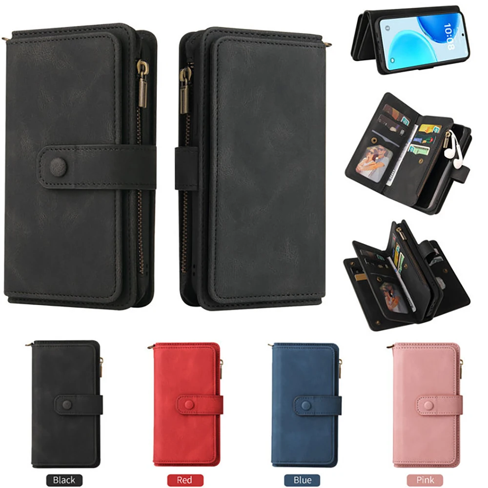 

Flip Case For Huawei Honor X8D 2026 Multi 15-Card Zipper Leather Wallet Cover Honor X7D X8D X9D X6C X7C X8C X9C Smart X9B Funda