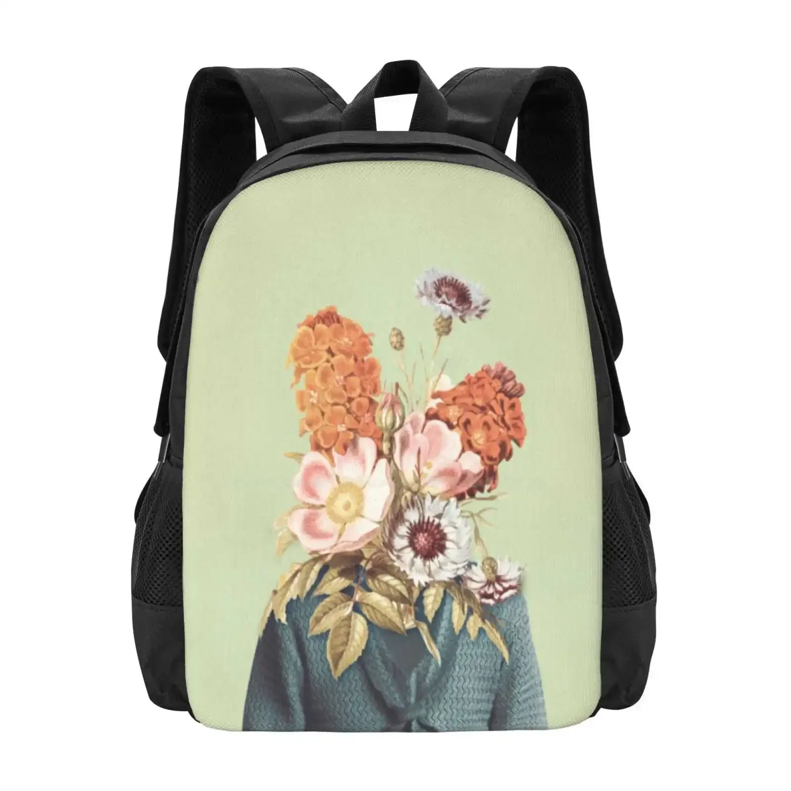

Collage Hot Sale Schoolbag Backpack Fashion Bags Collage Vintage Pastel Flowerhead Summer