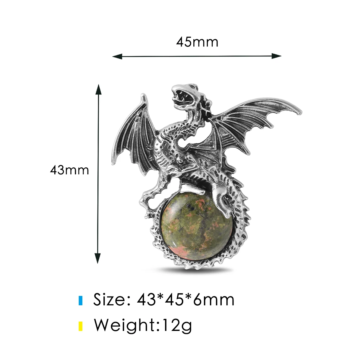 Dragon Man Necklace Natural Gem Stone Healing Pink Quartz Hexagonal Crystal Pendant Vintage Jewelry for Women