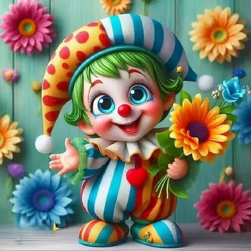 

GATYZTORY Diamond Painting Clown Cartoon Mosaic Rhinestones Pictures Embroidery Sunflower Handmade Home Decor Cross Stitch Kits