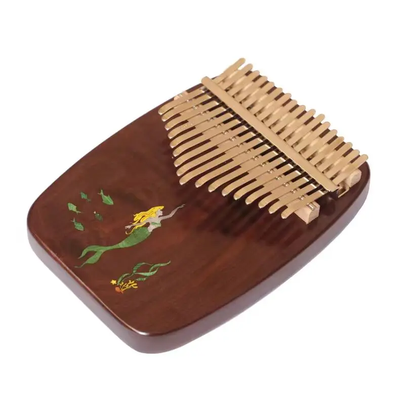 Mr.mai Mermaid 17 Notes Kalimba Finger Piano Walnut Solid Wood With Bag Accessories For Beginner