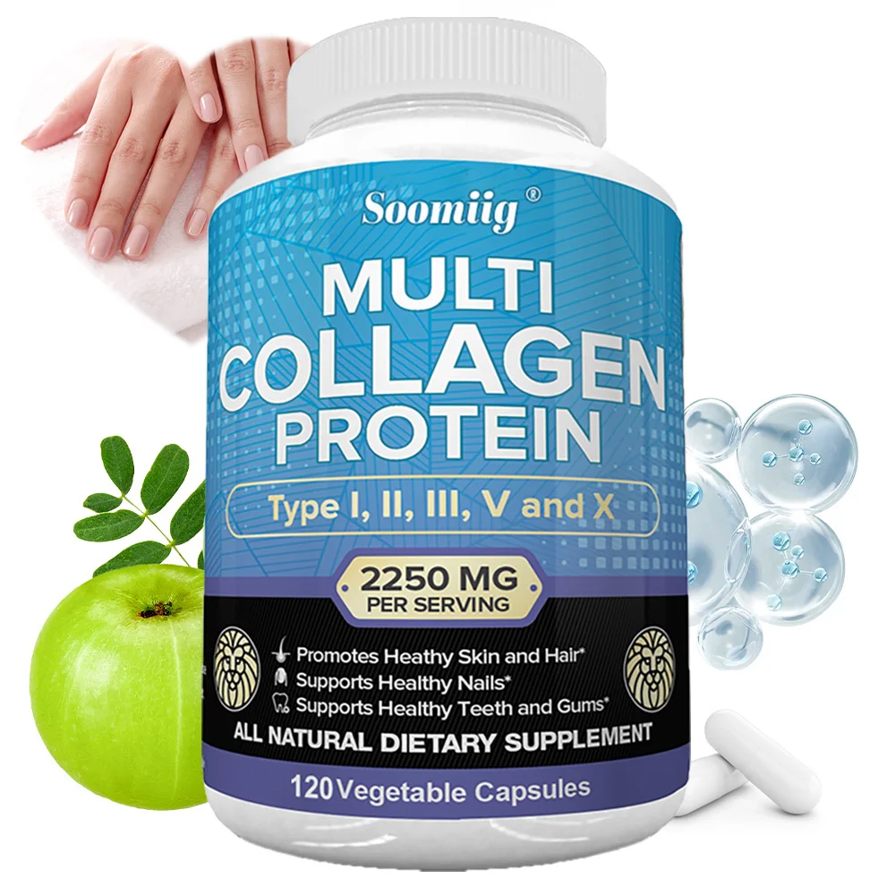 Collagen Protein - Anti-Aging, Anti-oxidation, Anti-wrinkle, Type I, II, III, V, X Premium Collagen Complex Supplements