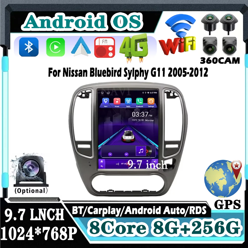 لنيسان بلوبيرد سيلفي G11 2005-2012 سيارة الوسائط المتعددة راديو مشغل فيديو DSP ستيريو لتحديد المواقع والملاحة IPS شاشة تعمل باللمس رئيس وحدة #1