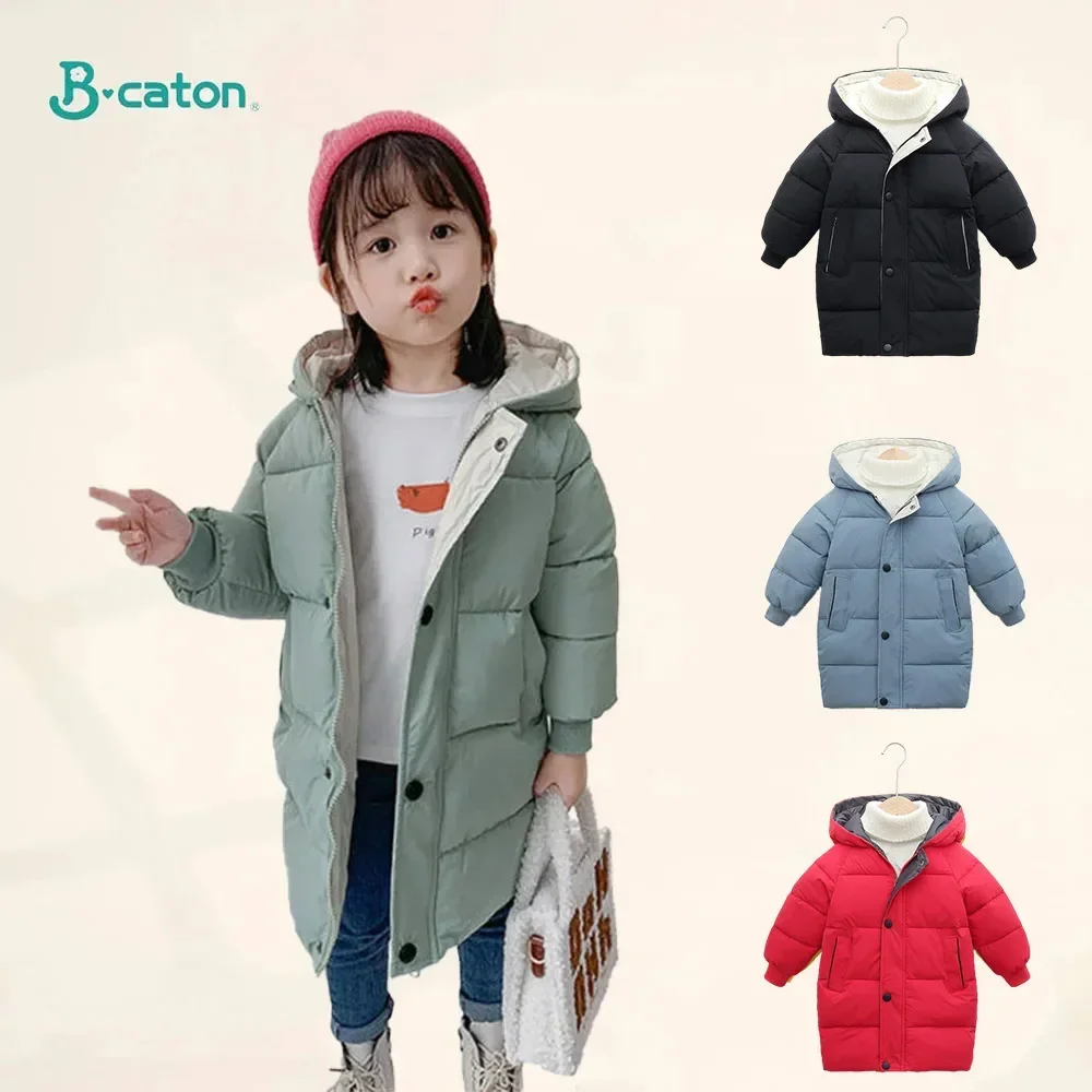 

Children Down Coat Mid-length Long Sleeve Boys Girls Puffer Down Jackets Thicking Warm Children Down Jacket Coats Kid Clothes