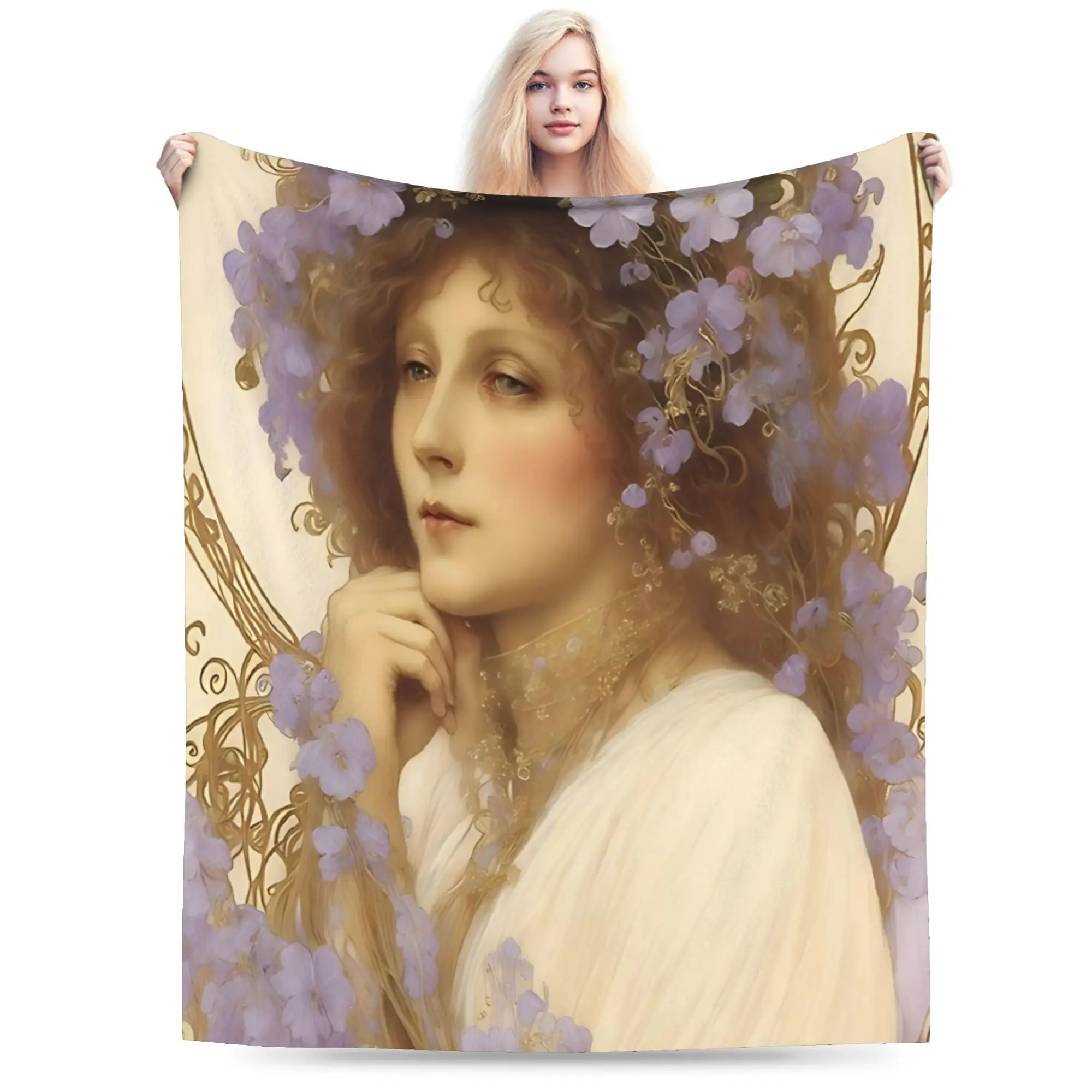 Warm Soft Blanket Boy Girl Camping Language of Flowers Alphonse   Blanket  Flannel Bedspread For Home Decor Funny Sofa Bed Cover