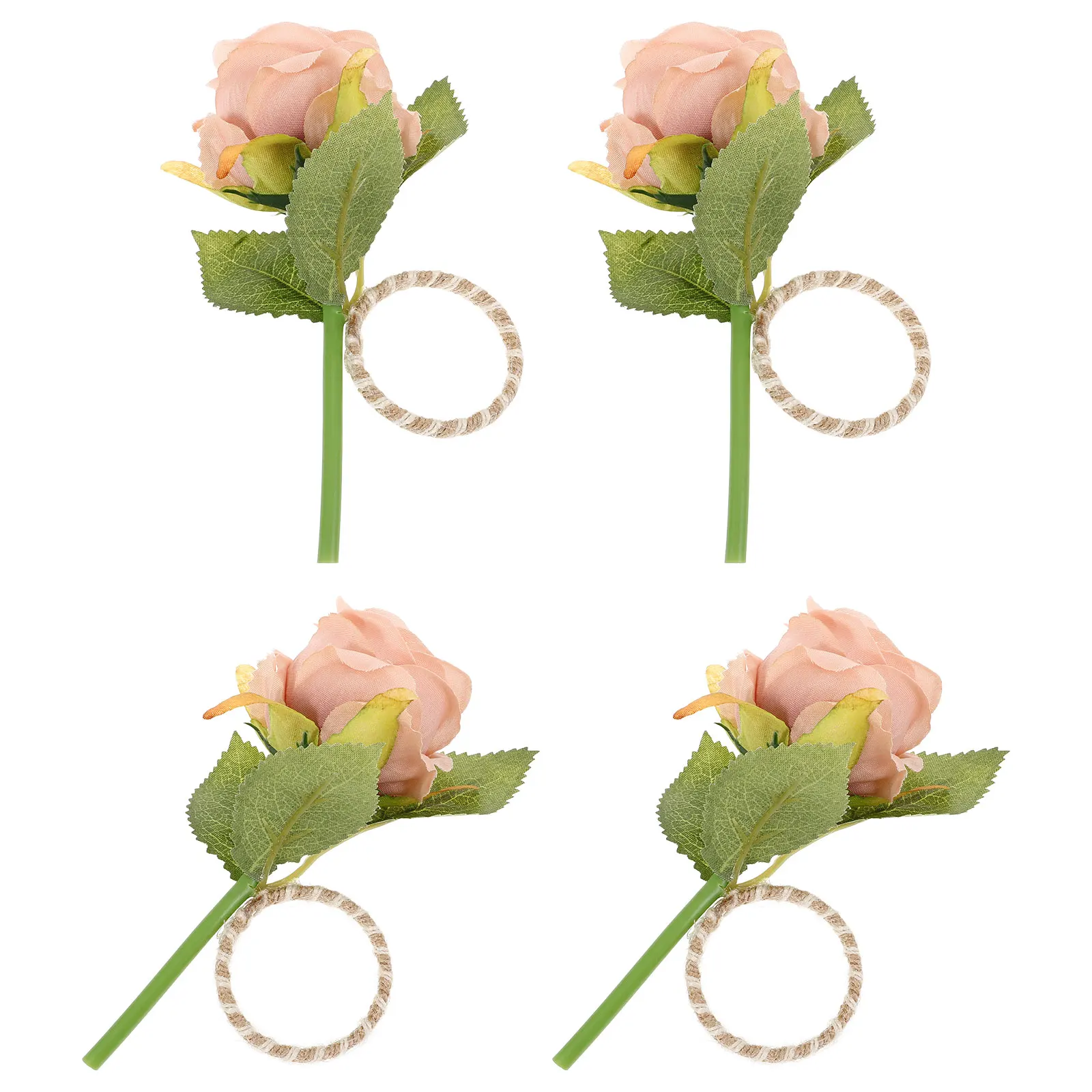 

4pcs Napkin Rings Realistic Leaves Design Decorative Serviette Buckles Tableware Supplies Party Hotel Restaurant Reusable Chic