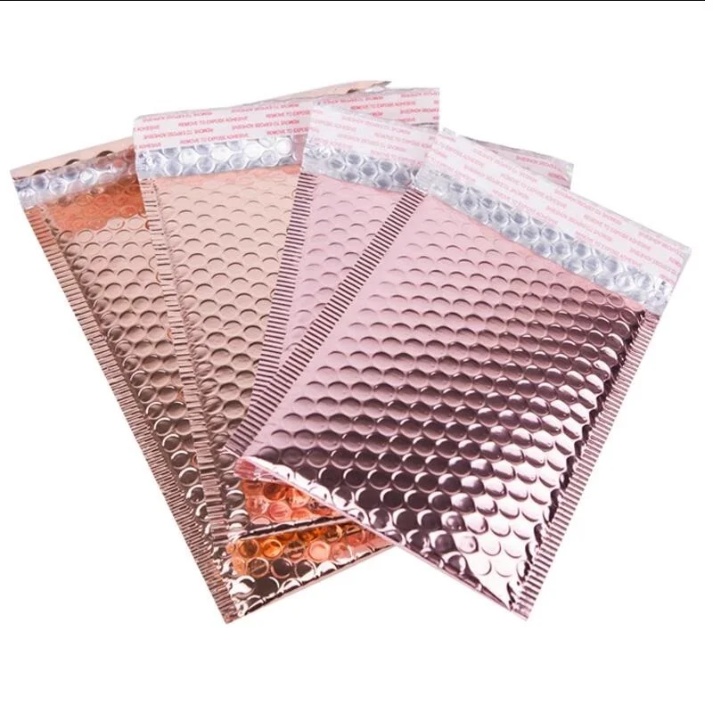 20PCS Gold Padded Shipping Envelope Metallic Bubble Mailer Gold Aluminum Foil Gift Bag Packing Wrap
