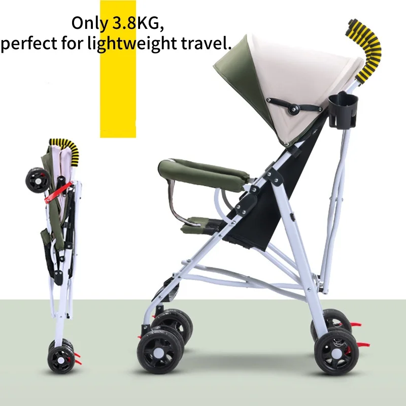 Passeggino 6-36 mesi - Passeggino compatto e pieghevole per bambini - Passeggino portatile con ombrellone per neonati - Passeggino portatile