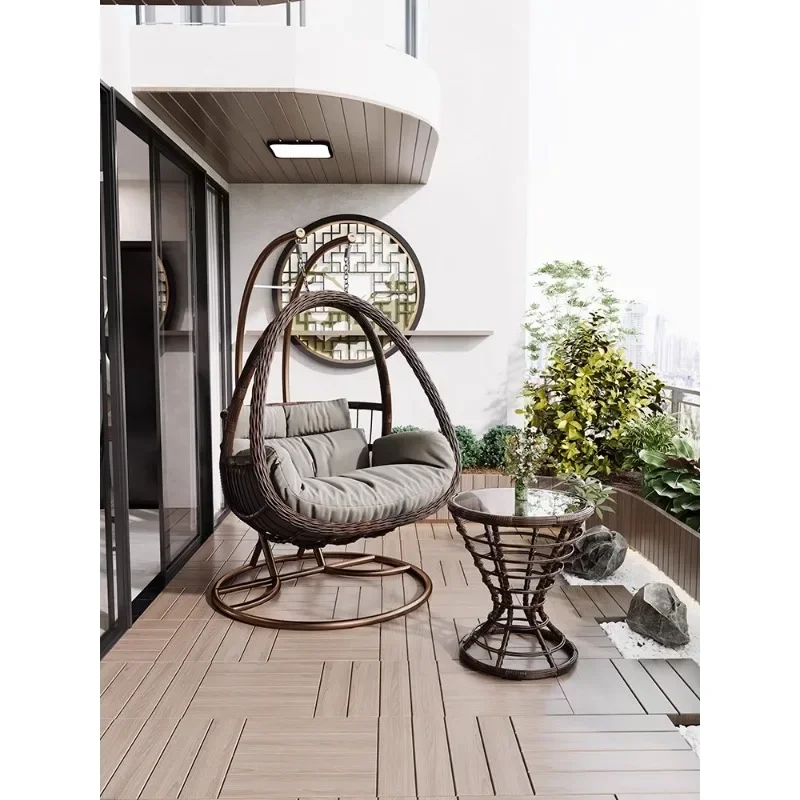 Hanging basket rattan chair cradle courtyard double hanging chair indoor and outdoor balcony swing