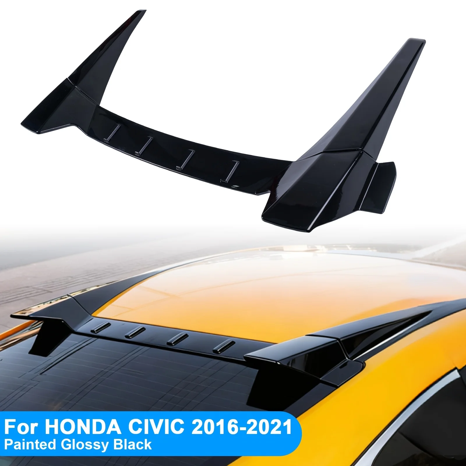 

Compatible with for HONDA Civic Models from 2016 to 2021, This Rear Roof Spoiler Wing Features a Type R Style Visor Lip And Co