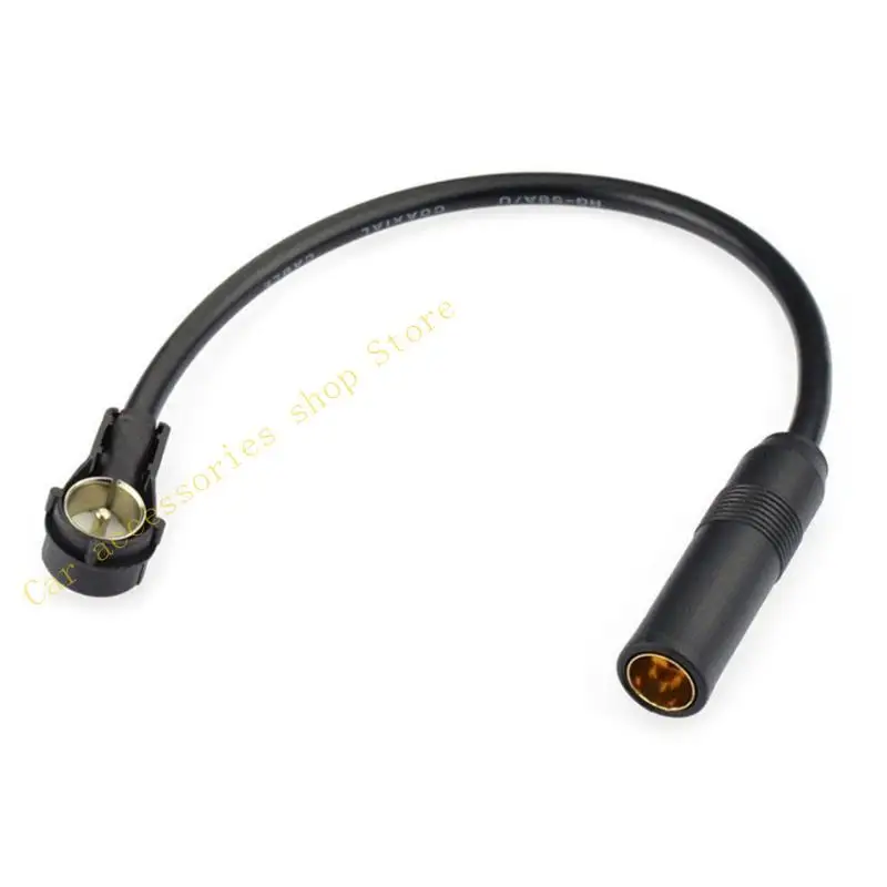 

T21E Car Radio Antenna Extension Conversion Cable Connector Adapter, 30cm, DIN Plugs Male to Female Socket for Vehicle Radios