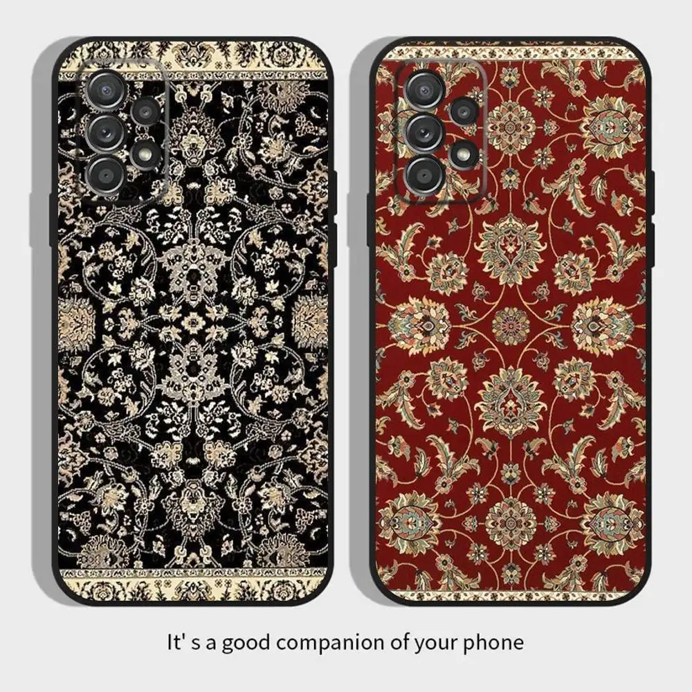 Persian Carpet Floral Pattern Phone Case For Samsung S21,S22 Ultra,S20,S30 plus,S22 plus,S23,S30 ultra 5G Silicone Cover