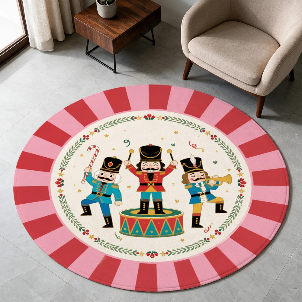 Fun Circus Theme Area Rug for Kids Playroom Nursery Entrance Mat Cartoon Ringmaster Design