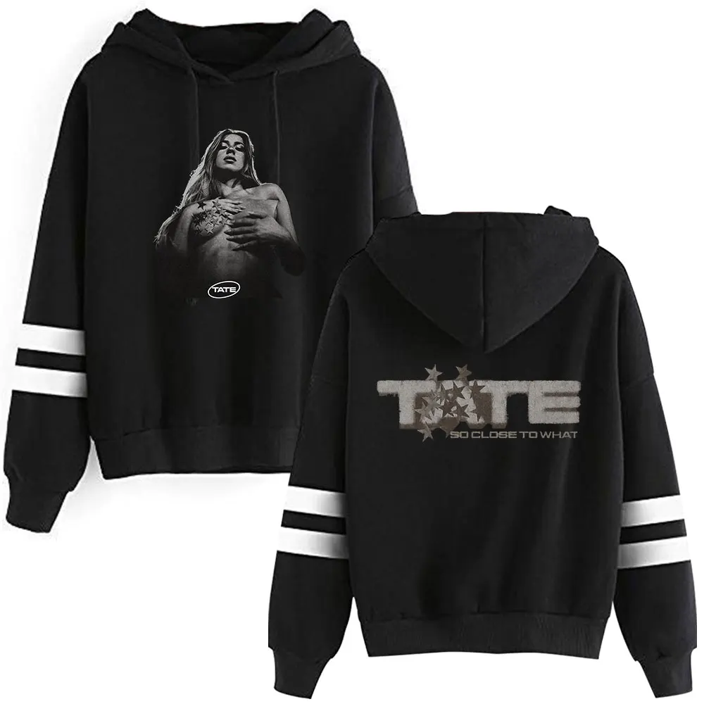 Tate McRae Onmyhands Pullover Hoodies So Close To What Merch Pocketless Parallel Bars Sleeve Streetwear