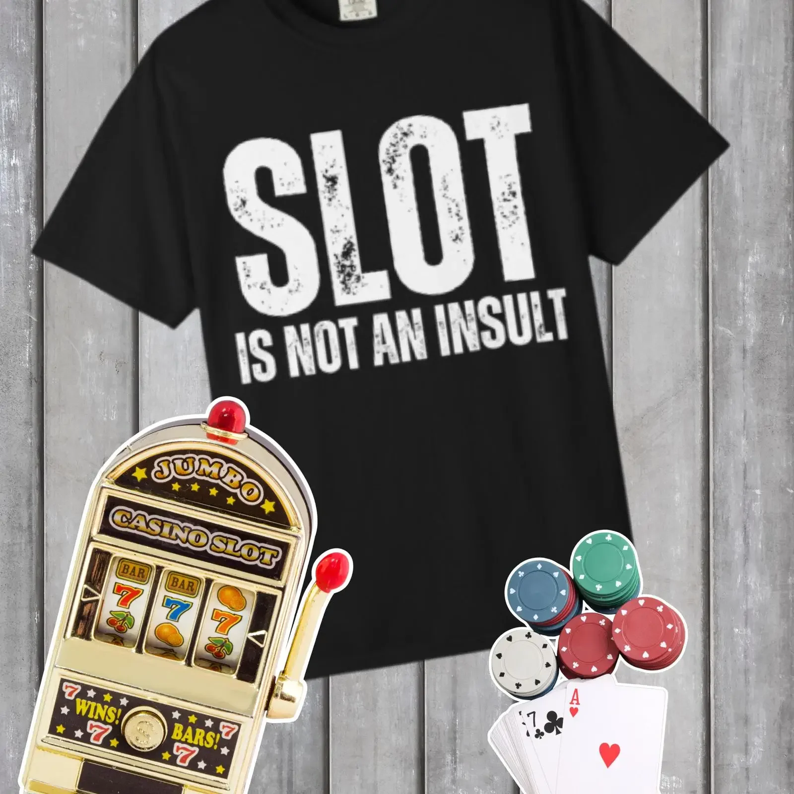 Slot is Not an Insult T Shirt Funny Casino vintage Washed graphic Versatile Casual Stylish fashion Slightly homme Breathable