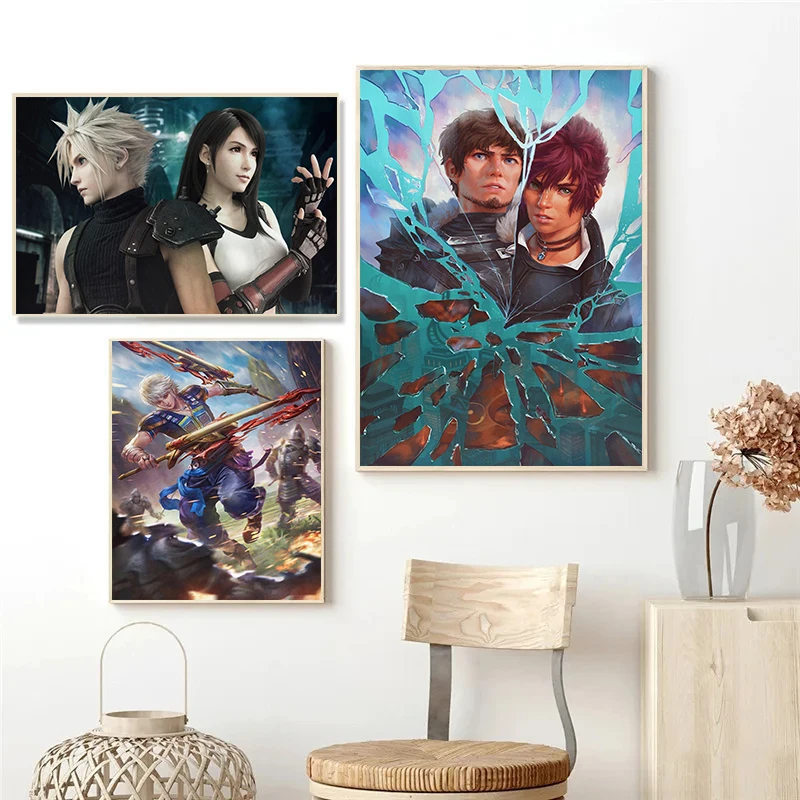 Cartoon Characters Japanese High-end Games Final Fantasy VII Cover Poster Sephiroth Canvas Printing Wall Art Pictures Home Decor