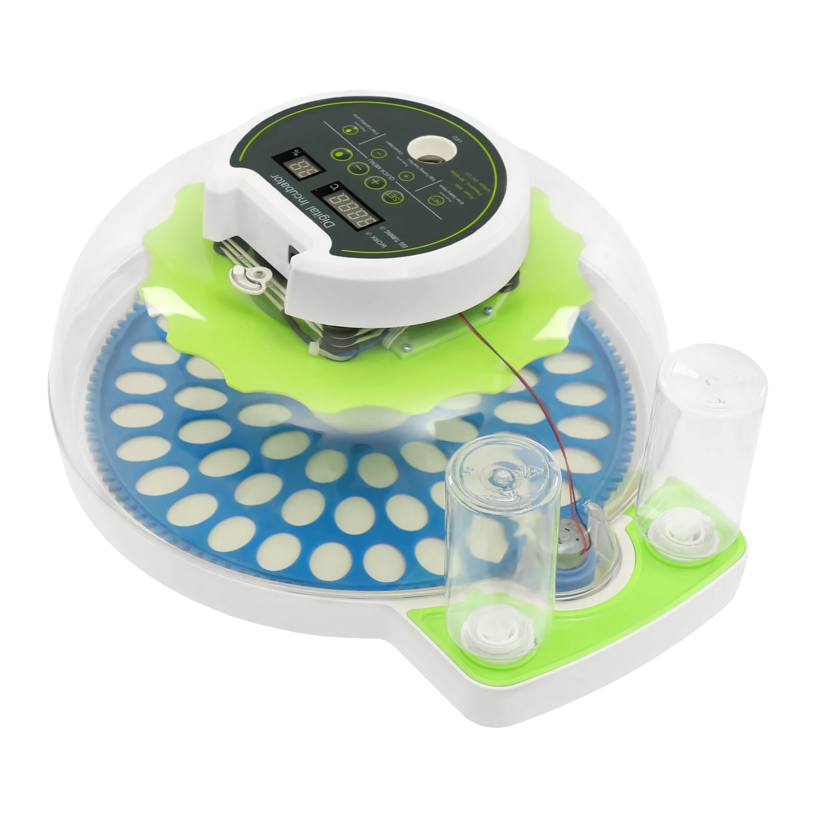 For 60 Quail Eggs Green +Blue Round ABS Quail Egg Incubator Poultry Quail Incubator with LED Screen - view 4