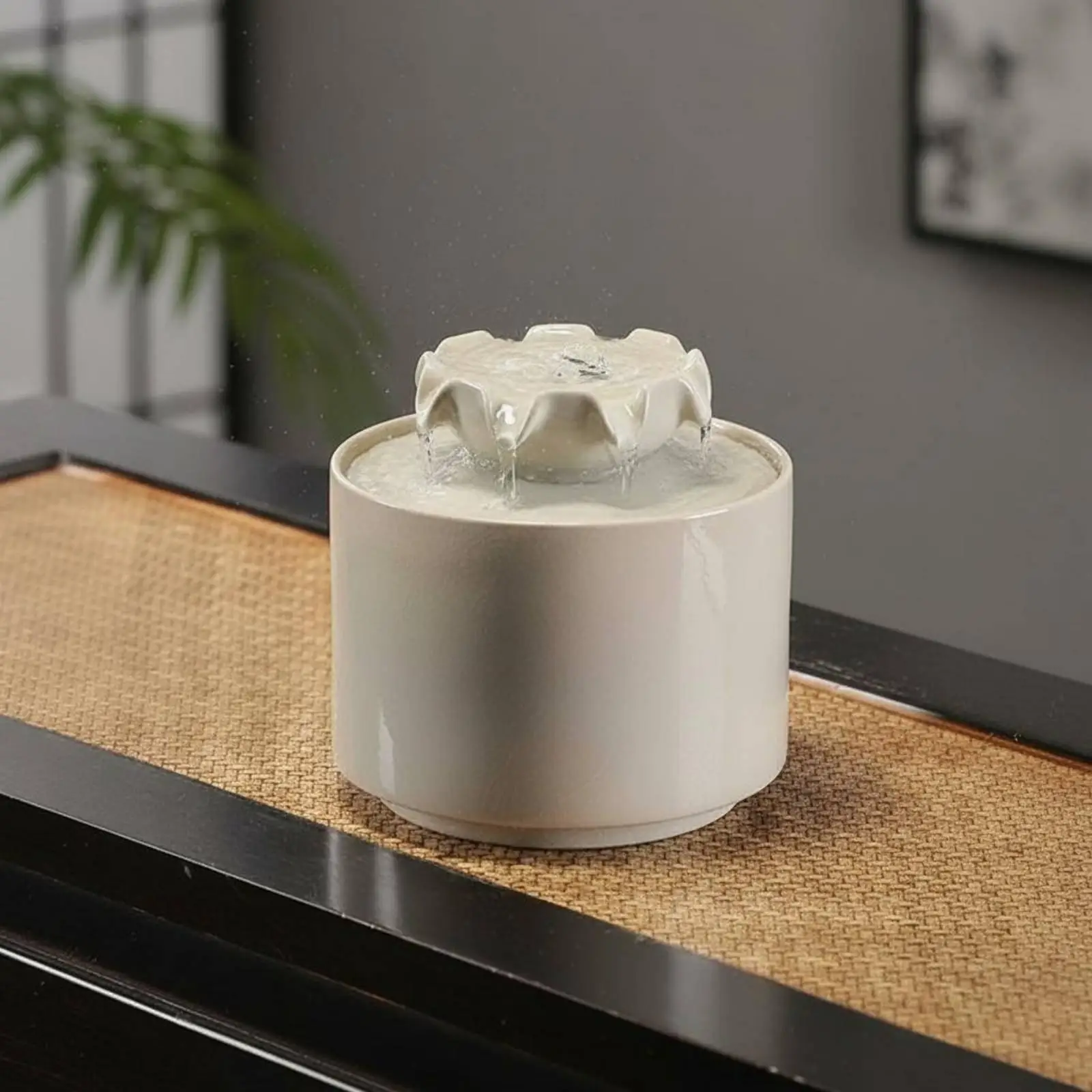 Circulating Water Ornament Feng Shui Decor Ceramic Water Feature Housewarming Gift Small Indoor