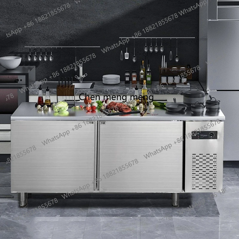 

refrigerated freezer flat freezer kitchen horizontal stainless steel workbench fresh-keeping cabinet commercial use