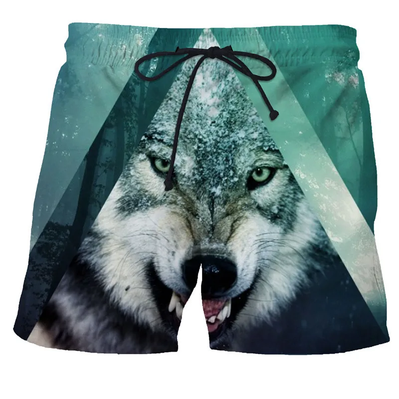 New The Wolf  Fashion Men Women Tracksuits Crewneck Hip Hop Summer Beach Shorts Plus Size S-7XL Gym Shorts Men