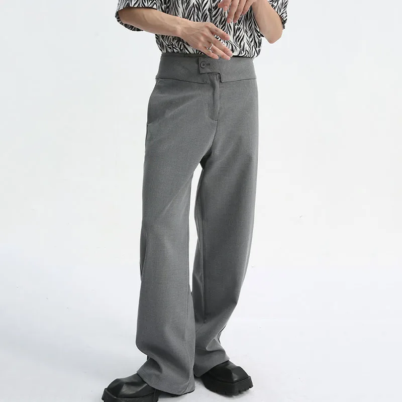 LUZHEN Lazy Pants Suit French Men's Floor-length Straight Casual Male Trousers Solid Color Autumn Social Elegant Clothes LZ6828