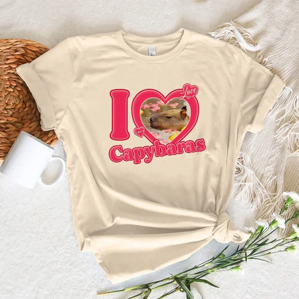 

Capybara Tee women streetwear comic t-shirts girl comic funny manga clothes