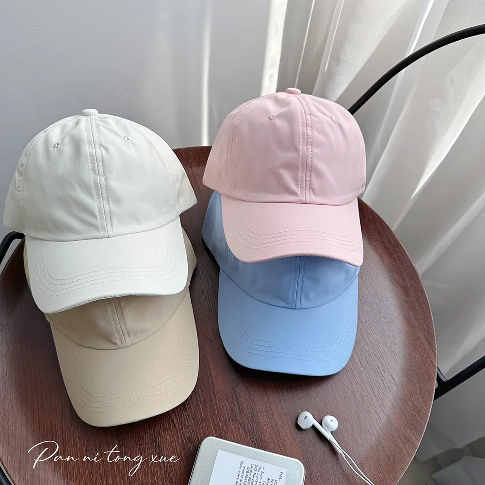 Boné de beisebol coreano com coroa macia de cor sólida suave, de secagem rápida e alta qualidade, unissex ao ar livre