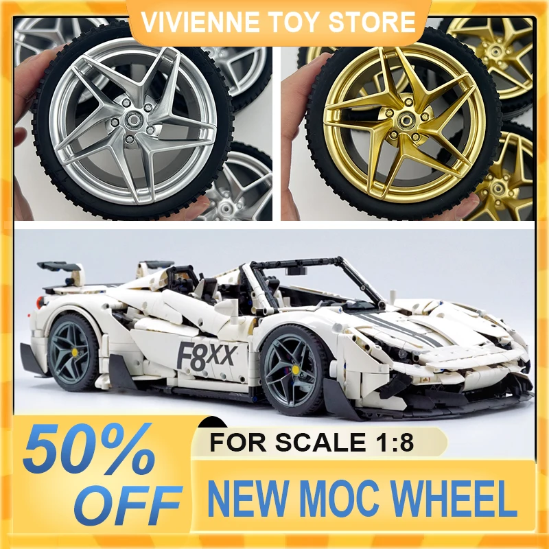 

New MOC Model Accessories Plastic Wheels Hub For Lego Scale 1:8 Car 42083 42056 42115 Building Blocks Puzzle Toy