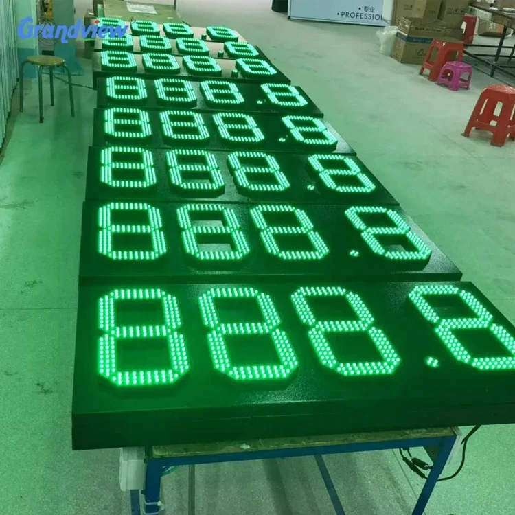 12 Inch 888.8 Green Waterproof Remote Control Digital Gas Price Sign Led Numbers Display Boards