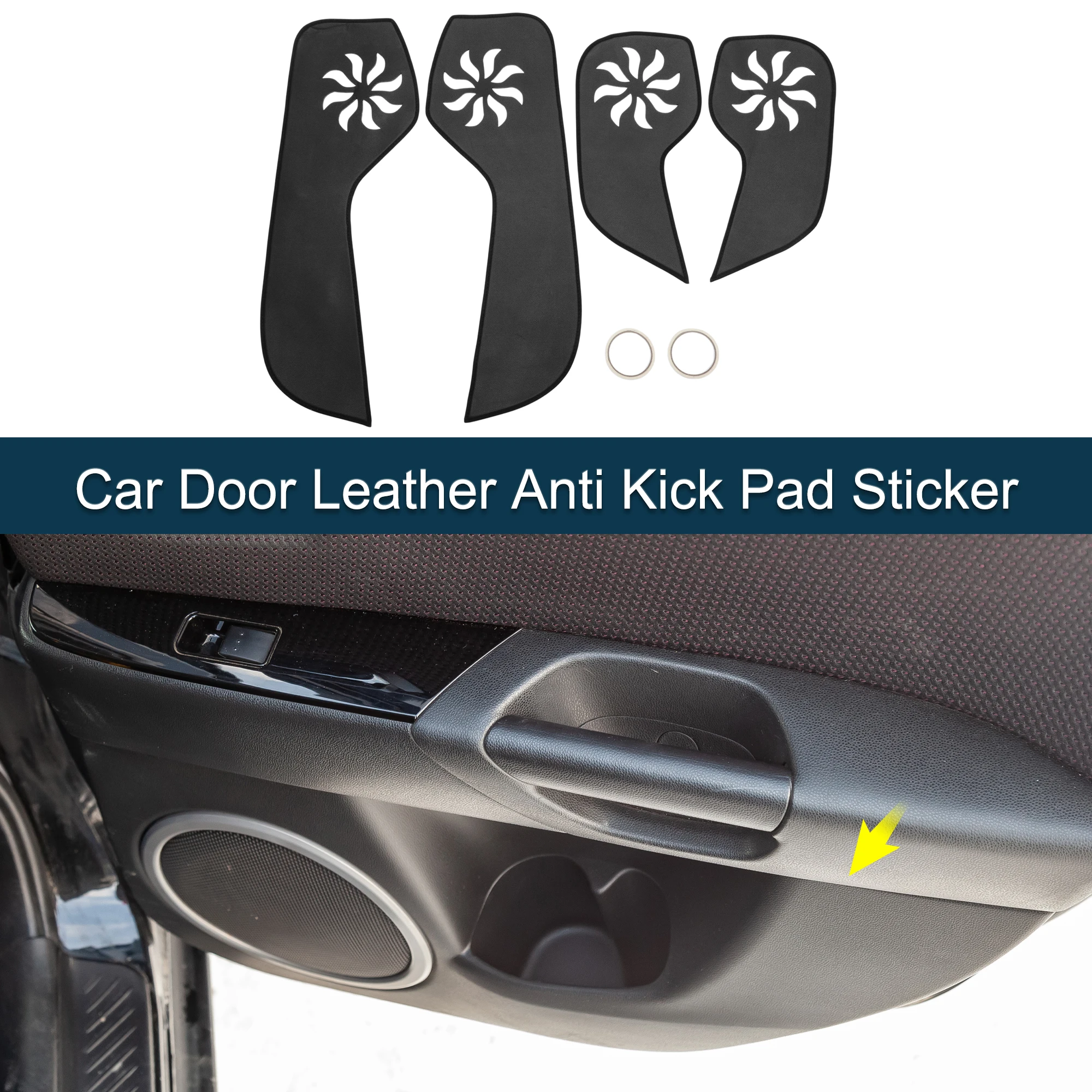 

UXCELL Car Door Leather Anti Kick Pad Sticker for Audi Q3 2012-2016 Black 1 Set