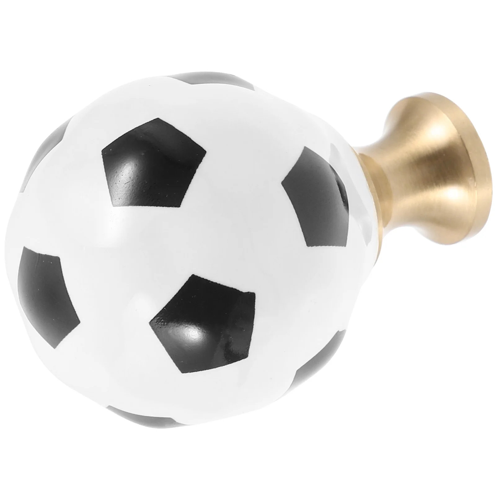 

Moon Football Handle White Drawers Invisible Door Knob Round Ceramics Dresser Pulls for Cabinets