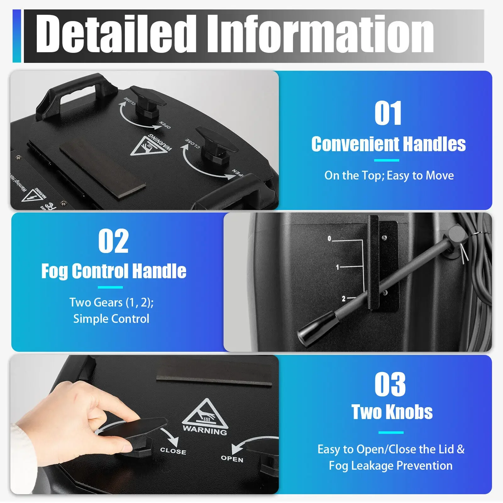 Machine à Brouillard de Glace Sèche de 6000W, struction ée Basse, Effet de Scène pour ixde Mariage