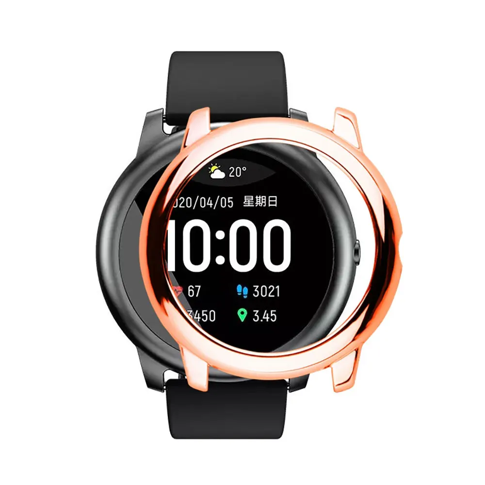 Funda de pantalla de reloj TPU + película de vidrio para Haylou Solar LS05, funda protectora de reloj inteligente, pulsera protectora