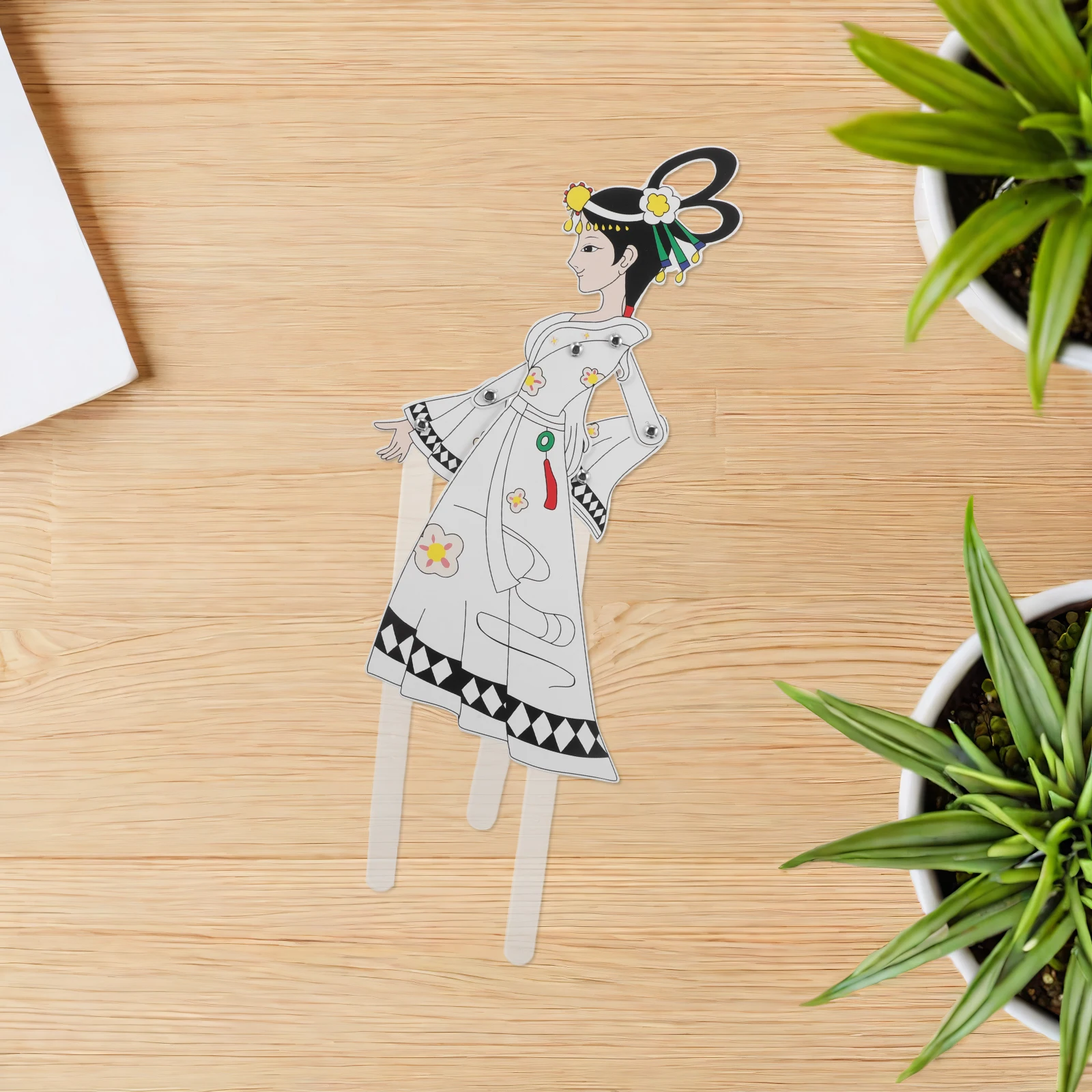 مجموعة أدوات يدوية لدمية الظل مكونة من 4 قطع ذات طابع صيني تقليدي يمكنك صنعها بنفسك لتزيين جدران التفاعل العائلي للأطفال